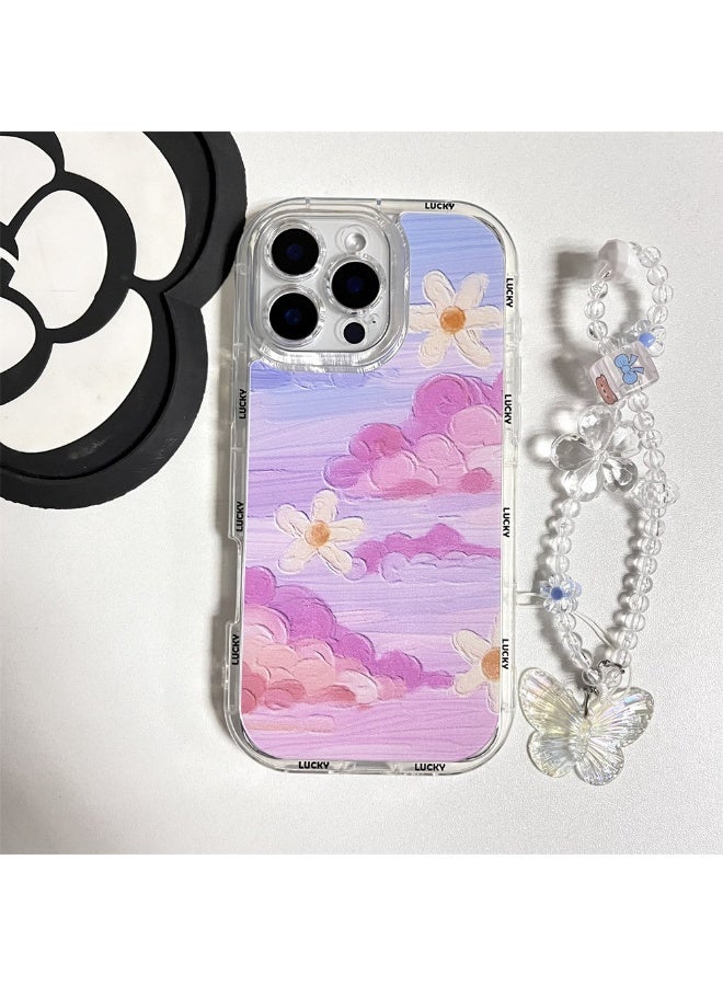 NIBEMINENT Oil Painting Flowers Protective TPU Case Cover For iPhone 15 Pro Max Clear - Image 1