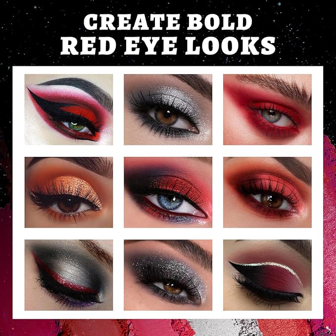 UCANBE Orange Eyeshadow Makeup Palette 15 Colors Vibrant Shimmer Matte Glitter Eye Shadow Pallet High Pigmented Warm Yellow Sunset Red Coral for Fall Cosplay Halloween Costume Parties Pumpkin Makeup - Image 3