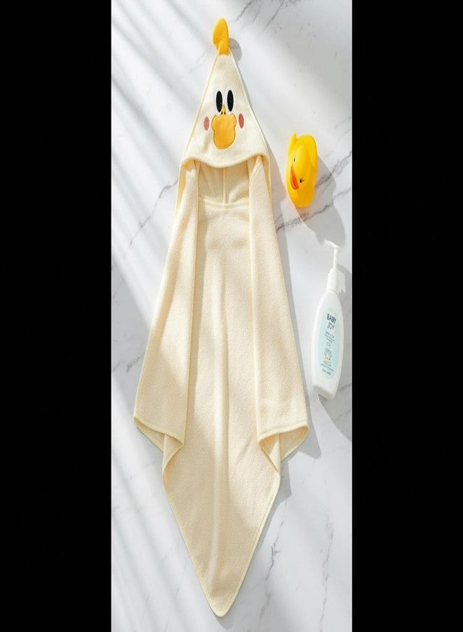 Butterthief Hooded Baby Wrapper Cum Baby Bath Towel – Super Soft Fur Newborn Baby Blanket, Infant Swaddle Wrap & Kids Hooded Towel for Baby Boys & Girls (0–3 Years) | Yellow Duck Design - Image 5