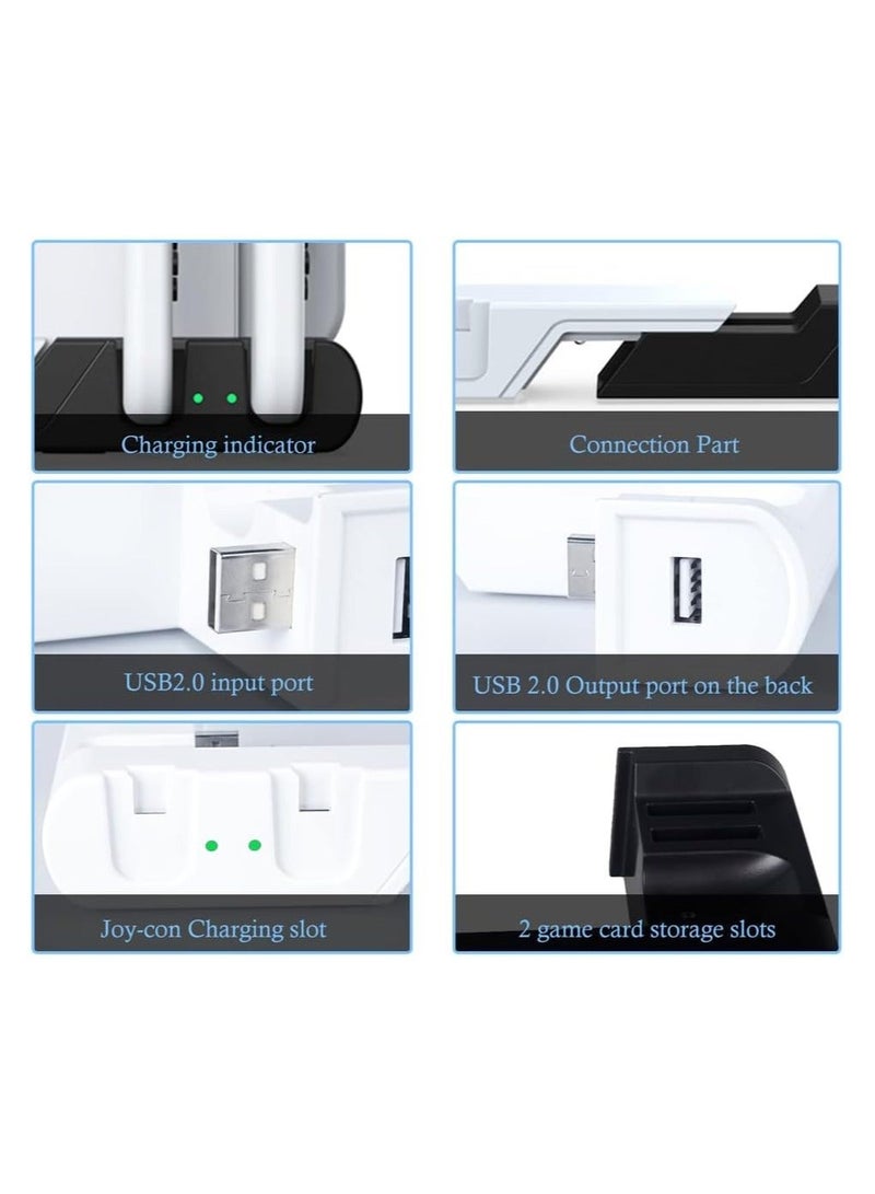 Y&D Switch Controller Charging Dock Station Compatible with Nintendo & OLED Model 4 Joy-con Slots, Joy Con Charger Stand for 2 Game Card Slots - Image 3