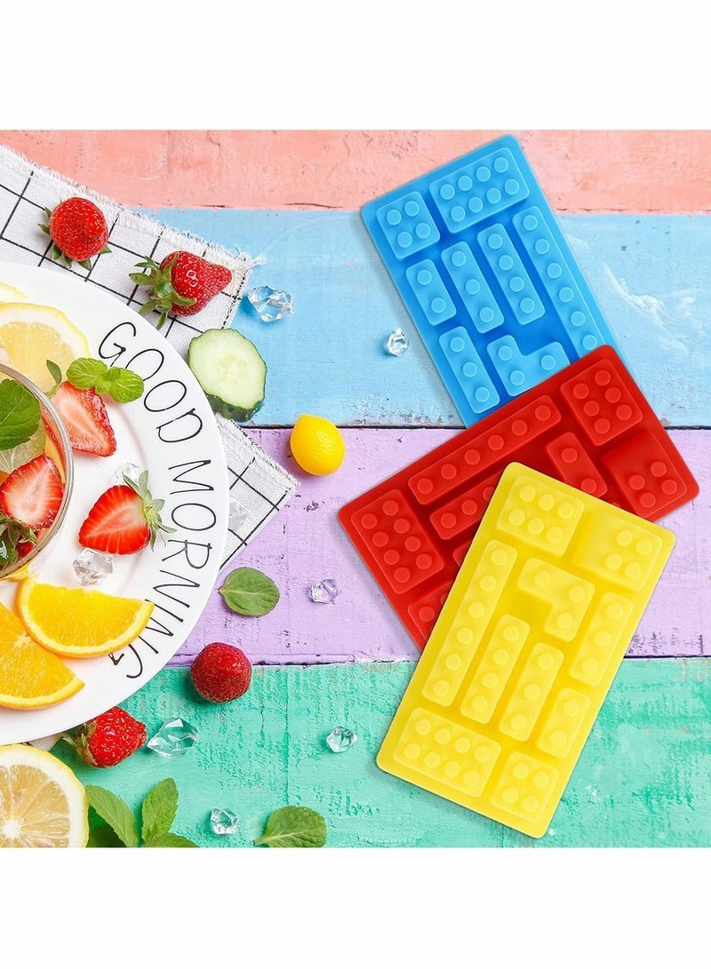 Y&D 3 Pcs Building Block Mold Ice Cube Tray Chocolate and Candy Molds Silicone Non-Stick Robots Cars Brick Fondant Cake Pop for Baking Protein Bars  - Image 2