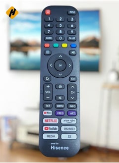 HuHa Hisense Smart TV Remote Control Black Compatible With Hisense Nikai Arrow Haam MTC  - Image 1
