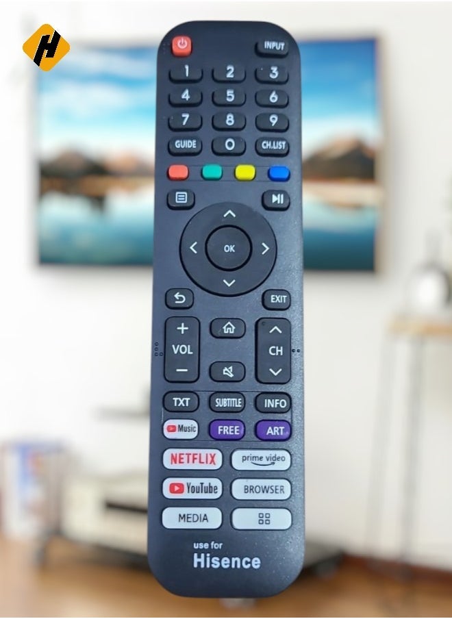 HuHa Hisense Smart TV Remote Control Black Compatible With Hisense Nikai Arrow Haam MTC  - Image 1