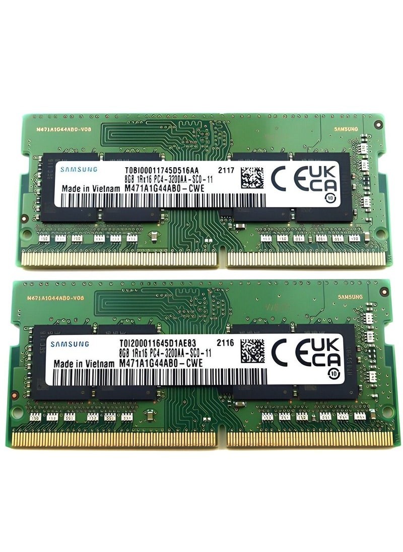 Generic Two Samsung 8GB DDR4 3200MHz Laptop RAM Memory Module SODIMM - M471A1K43DB1-CWE  - Image 1