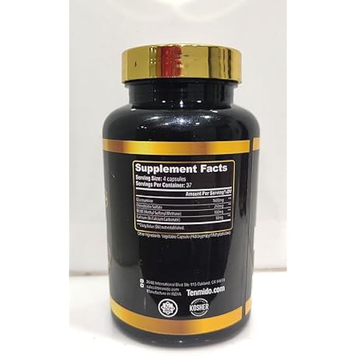 Tenmido Glucosamine Chondroitin MSM Supplement for Men and Women - 4in1 Formula - Joint & Bone Health Support - 150 Capsules - Image 3