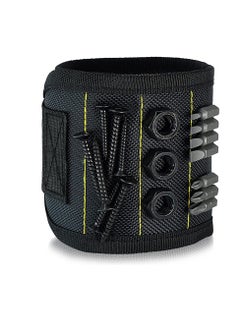 Generic Magnetic Wristband with Lightweight Strong Magnets, Made From Magnetic Polyester, Magnetic Wristband for Holding Screws, Nails, Bolts, Drill Bits, Fasteners, Perfect Tool for Men, Black Yellow  - Image 1