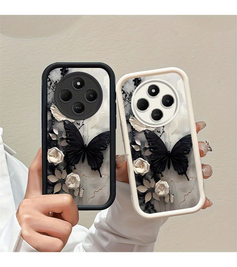 Black Butterfly Phone Case for Xiaomi POCO C75 Simple Durable - Image 1
