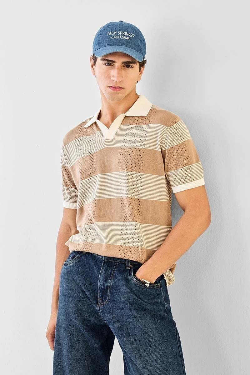 سنيتش تي شيرت بولو محبوك قطن %