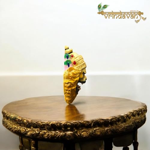 Vrindavanstore.in Handcrafted Multicolor Lord Narasimha Face Wall Hanging & Standing Statue - Polyresin Sculpture for Home Decor & Spiritual Gifts - Image 3