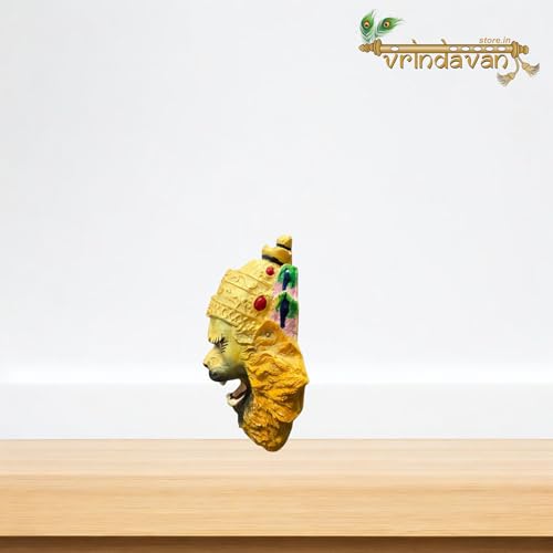 Vrindavanstore.in Handcrafted Multicolor Lord Narasimha Face Wall Hanging & Standing Statue - Polyresin Sculpture for Home Decor & Spiritual Gifts - Image 4