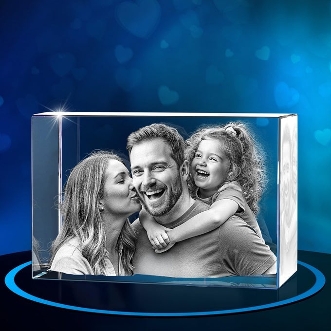 CRYSTAL PHOTO PERSONALIZED GIFTS FOR FATHER DAD WOMEN WIFE HER GRANDPA GREAT CUSTOMIZED GIFT WITH YOUR OWN PHOTO CUSTOM 3D ETCHED ENGRAVED COUPLES GIFTS