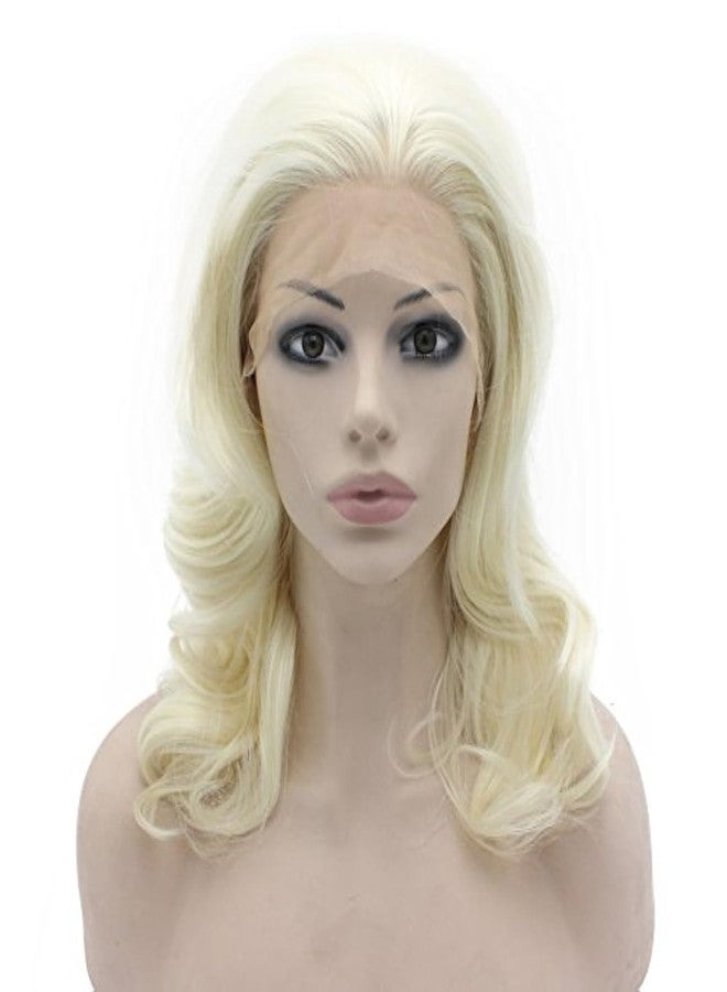 MX angel Medium Long Wavy Celebrity Synthetic Lace Front Light Blond Wig Natural - Image 1