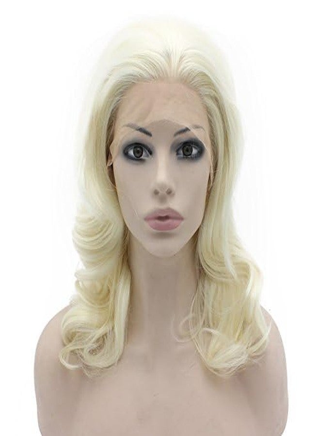 MX angel Medium Long Wavy Celebrity Synthetic Lace Front Light Blond Wig Natural - Image 2