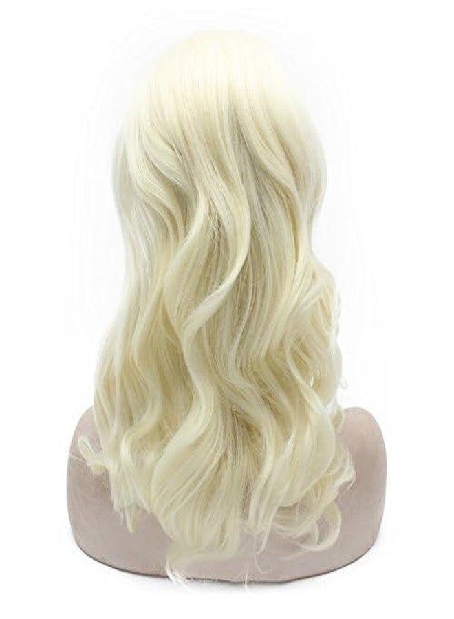 MX angel Medium Long Wavy Celebrity Synthetic Lace Front Light Blond Wig Natural - Image 3