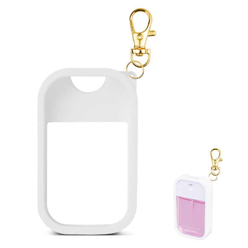 Terpink Silicone Case Compatible With Touchland Hand Sanitizer Spray  Protective Case With Keychain For Power Mist And Glow Mist 1 Fl Oz  Hand Sanitizer Spray Accessory (White  1 Pack) - Image 1
