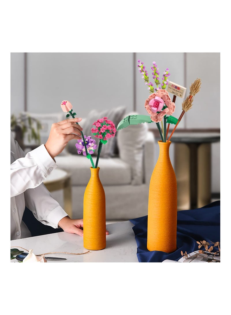 Flower Bouquet Building Blocks, KASTWAVE Block Creativity Artificial Flowers Toy Set for 6+ Kids, Gift Children, Friends, Families (without Vase) (Set 1)