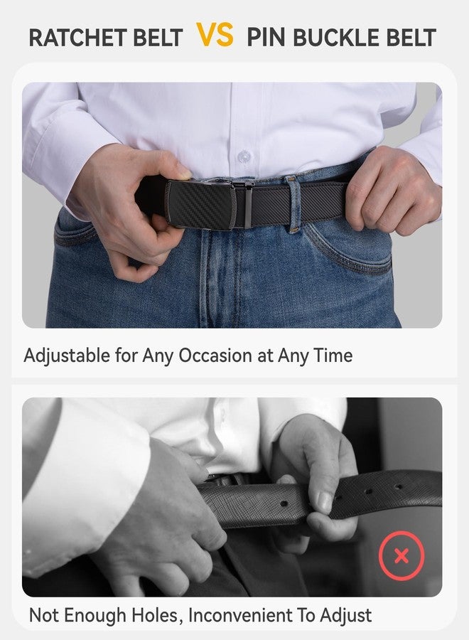 تشاورين حزام رجالي رسمي من الجلد من تشاورين - عبوة من قطعتين - حزام رجالي بسقاطة للقميص الرسمي والسروال في جميع المناسبات (32 مم) - Image 4