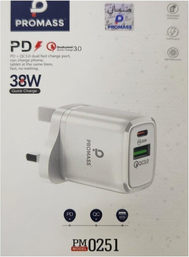 PROMASS Dual Fast Charger Port QC3.0 With PD Port - Image 1