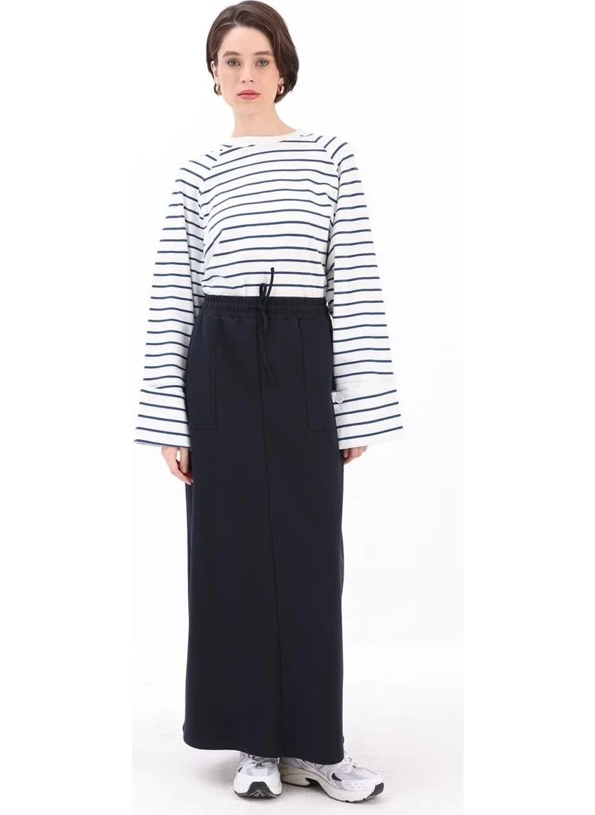 Allday Navy Blue-Two Pocket Skirt