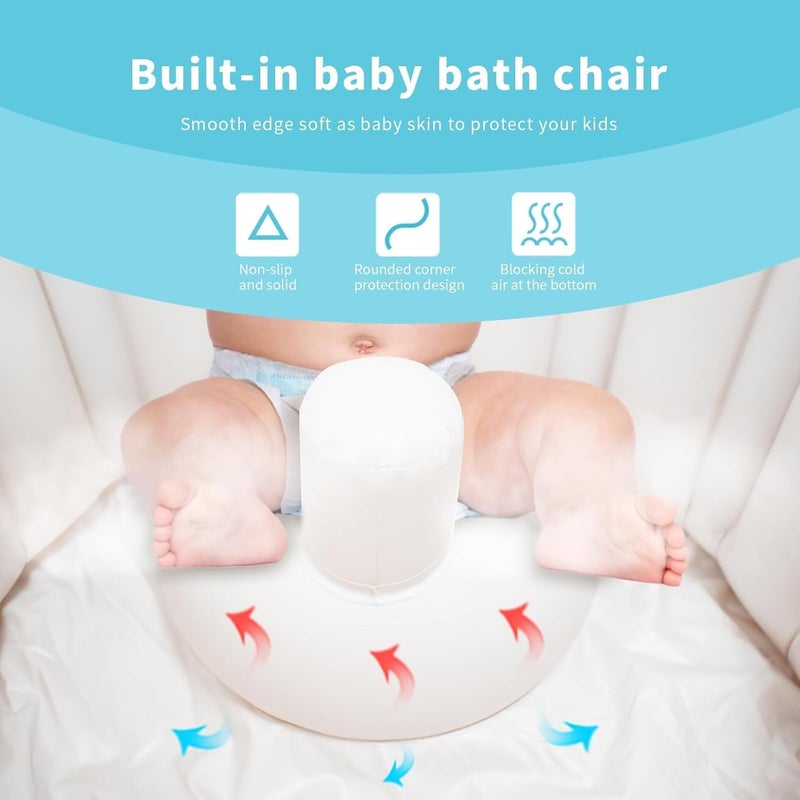 Hantaiwan Inflatable Baby Bath Seat for Sitting Up XL - Portable Toddler Bath Support with Temperature Sensing - Image 5