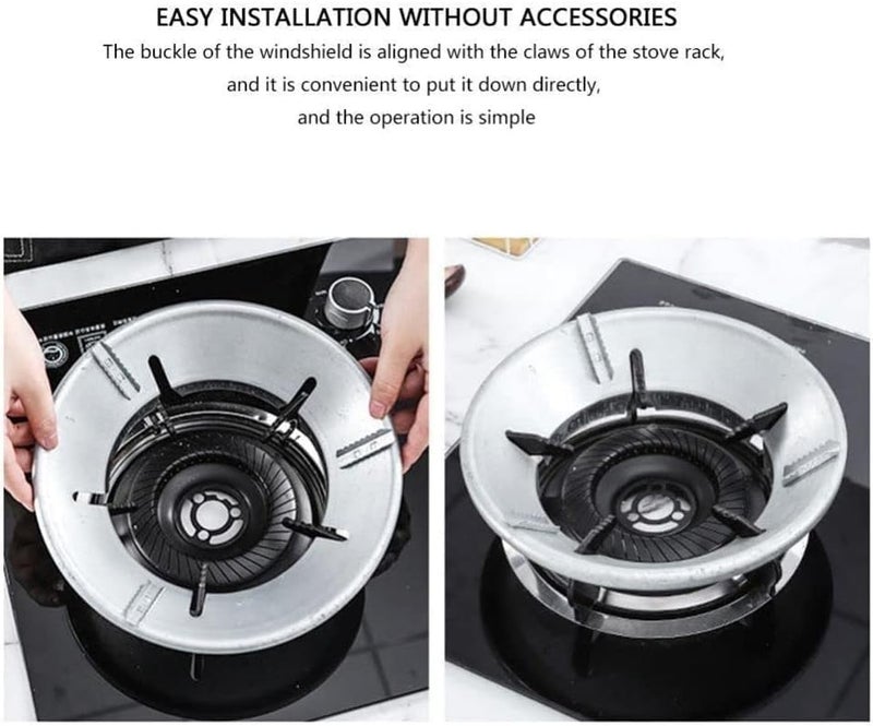PUTHAK Gas Stove Burner Wok Stand Support, Gas Stove Burner Cover, Wind Shield Energy Saver, Heat Diffuser for Cooktop Range, Saves Cooking Time, 4/5 Claws & 8 Claws Gas Burner Stand & Cover (4 Claw) - Image 2