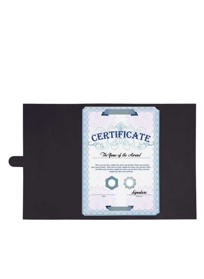 Bronzing A4 Diploma Cover, 5 Pcs Award Certificate Holder, Invitation Card Cover, Card Stock Letter-Sized Certificates Cover for Award, Diplomas, Documents, Contract, Invitation Card (Black) - Image 2