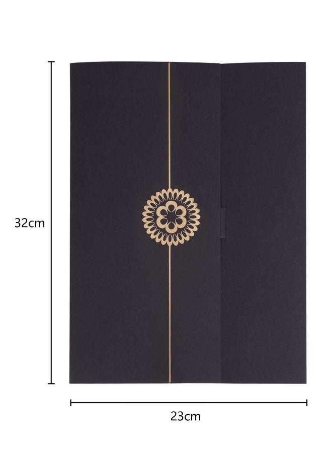 Bronzing A4 Diploma Cover, 5 Pcs Award Certificate Holder, Invitation Card Cover, Card Stock Letter-Sized Certificates Cover for Award, Diplomas, Documents, Contract, Invitation Card (Black) - Image 3