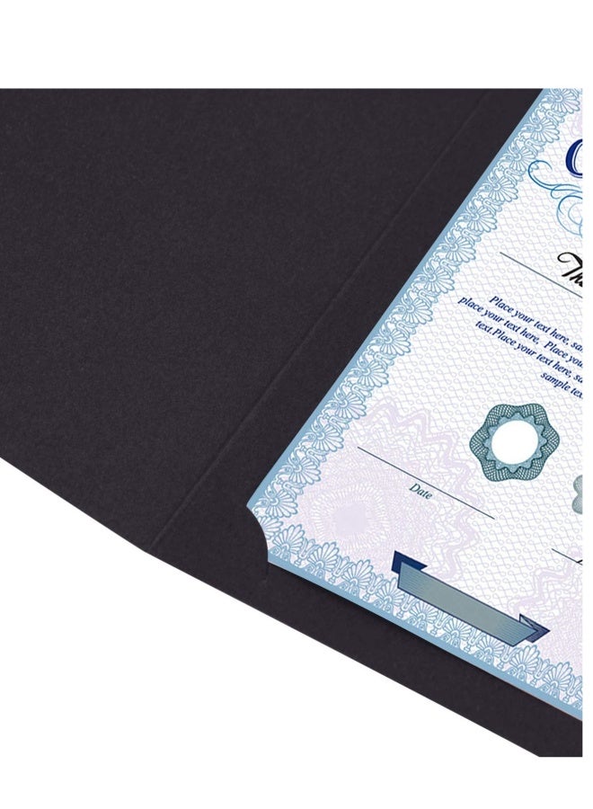 Bronzing A4 Diploma Cover, 5 Pcs Award Certificate Holder, Invitation Card Cover, Card Stock Letter-Sized Certificates Cover for Award, Diplomas, Documents, Contract, Invitation Card (Black) - Image 4