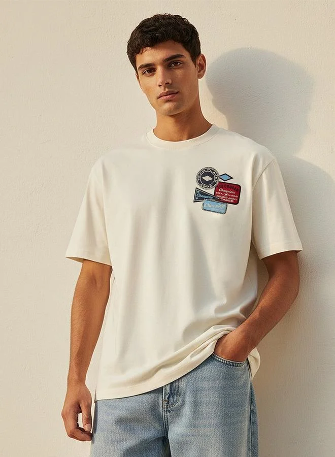Lee Cooper Lee Cooper Crew Neck Short Sleeves Badge Applique T-shirt