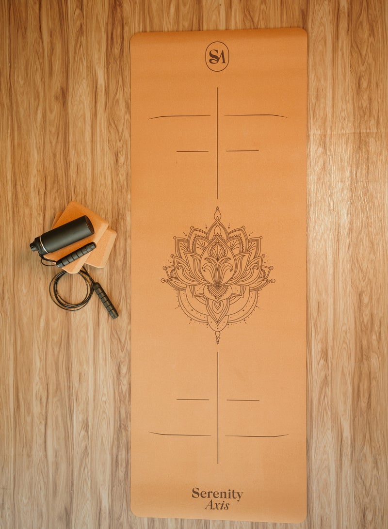 serenity axis cork yoga mat (blue lotus) - Image 5