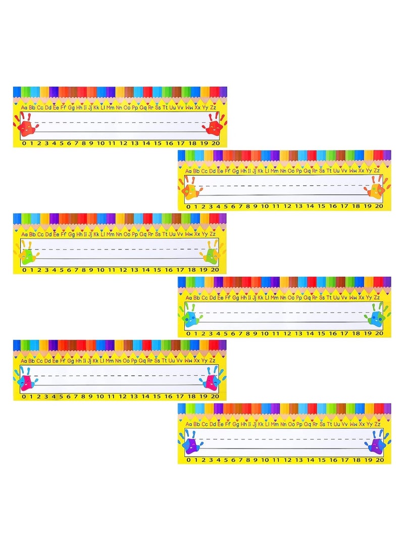 Zikra Student Desk Name Tags, Traditional Manuscript Name Tag Name Labels with Alphabet and Number, School Classroom Students Desks Teaching Supplies, 60 Pcs¬† (Pencil Style) - Image 1