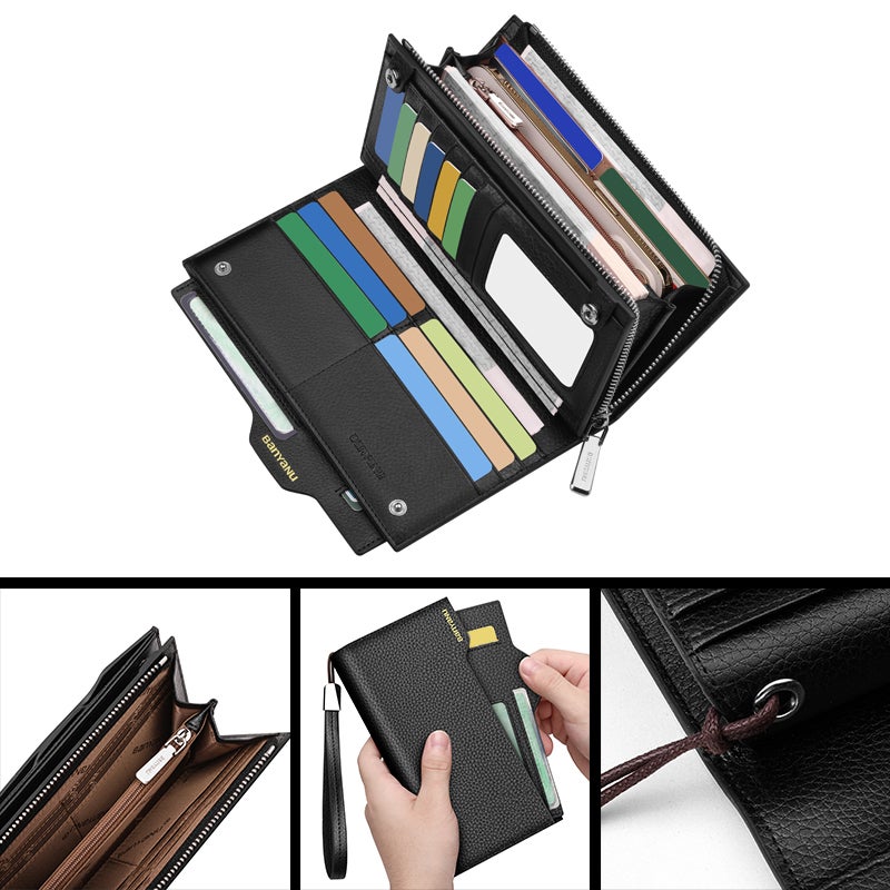 banyanu Genuine Leather Men's Wallet 2025 Long Style with RFID Protection - Multi Card Slots, Premium Cowhide, Urban Minimalist Design - Image 5