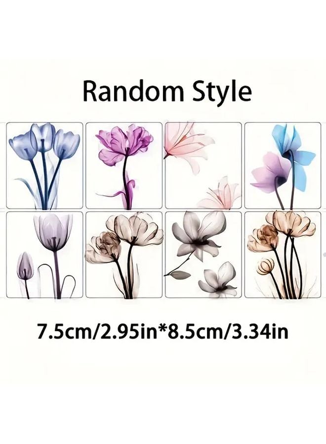 10pcs Ink Flower Self Adhesive Hooks No Drilling Wall Hanger For Kitchen Bathroom - Image 1