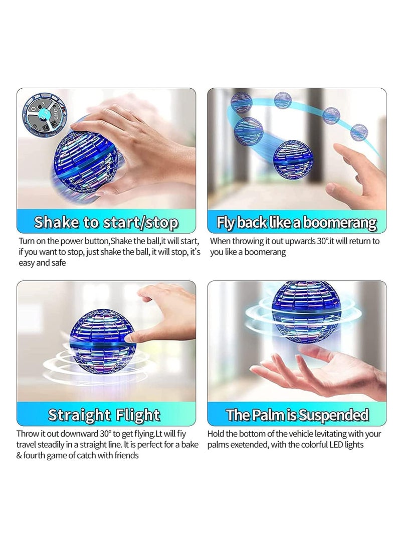 ECVV Flying Ball Spinner Toys - Flying Orb Magic Hand Controlled Flying Fidget Spinners Built-in RGB Lights Mini Drones Boomerang Orb UFO Toy - Gifts for Kids,Boys&Girls | RANDOM COLOR | - Image 3