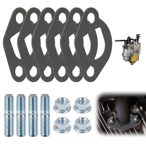 TNJPSEK Predator 212 Exhaust Muffler Gasket Kit 212cc NonHemi Carb Exhaust Pipe Mounting Hardware Studs Set Compatible with CT200U CT200UEX BT200X MB200 ATVs Go Karts Mini Bike Engine - Image 1