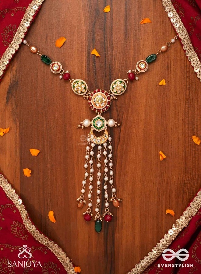 SANJOYA BY EVERSTYLISH Utkalini Exquisitely Designed Enamel Kundan Necklace With Layered Pearl Fringes And Vibrant Beads Lightweight Jewelry For Women | Party, Festive, Wedding & Gifting - Image 3