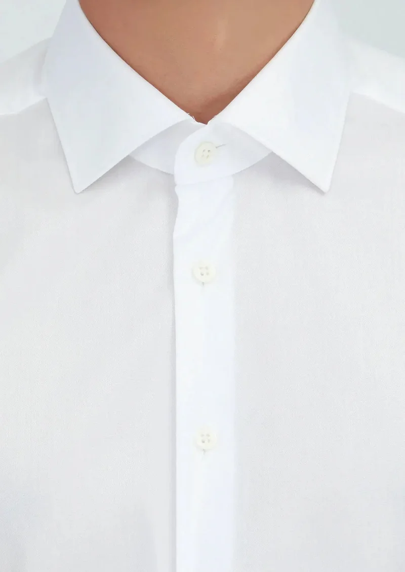 RAMSEY White Regular Fit Non Iron Weaving Classical 100% Cotton Shirt