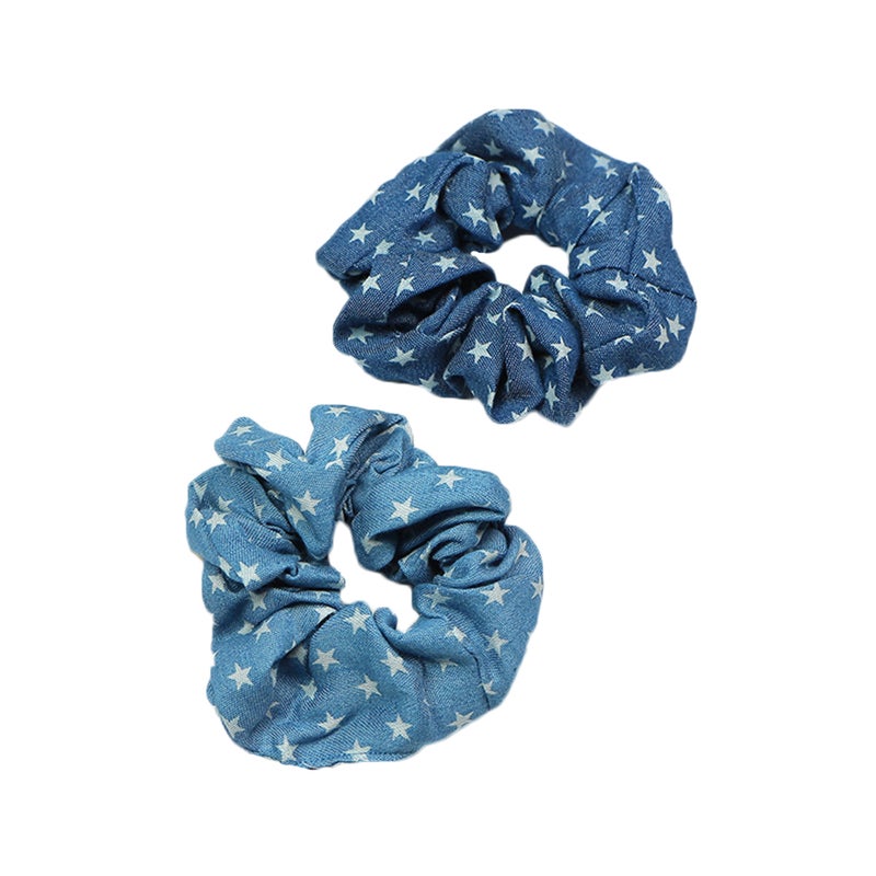 8PCS Denim Hair Scrunchies Hair Hair Ropes Stretchy Hair Ties Hair Accessories Ponytail Holders for Women Ladies Girls ( Assorted style) - Image 1