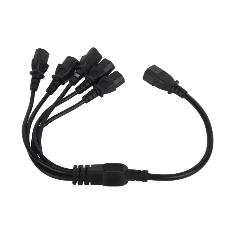 UPS PDU C14 to 5 X C13 Power Adapter Cable Male to Female 10A 250V Y Splitter Power Adapter Cable 1.6ft - Image 1