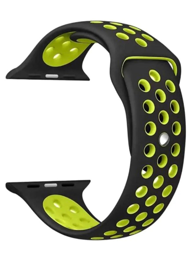 NIBEMINENT Apple Watch Strap 46mm/45mm/44mm/49mm Dot Apple Watch band for Apple Watch All Series Black/Green  - Image 2