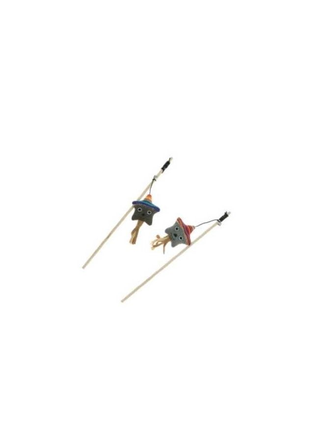IMAC ITALY Cane With Sisal Cone Feather Cat Toy 