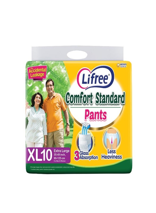 Lifree Extra Absorb Adult Diaper Pants Unisex, X-Large (XL), 10 Pieces, Waist size (90-125 cm | 35-49 Inches) - Image 1