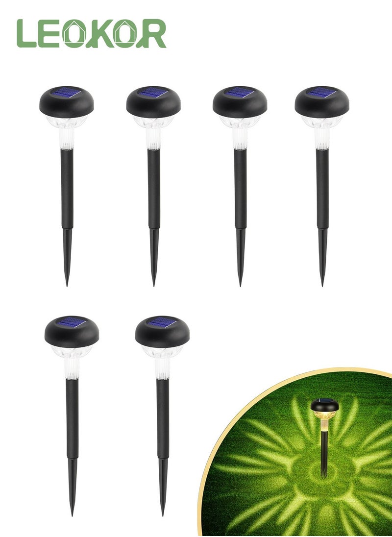 LEOKOR 6 Pack Solar Outdoor Lights LED Solar Powered Garden Lights IP65 Waterproof Solar Pathway Lights Warm White  - Image 1