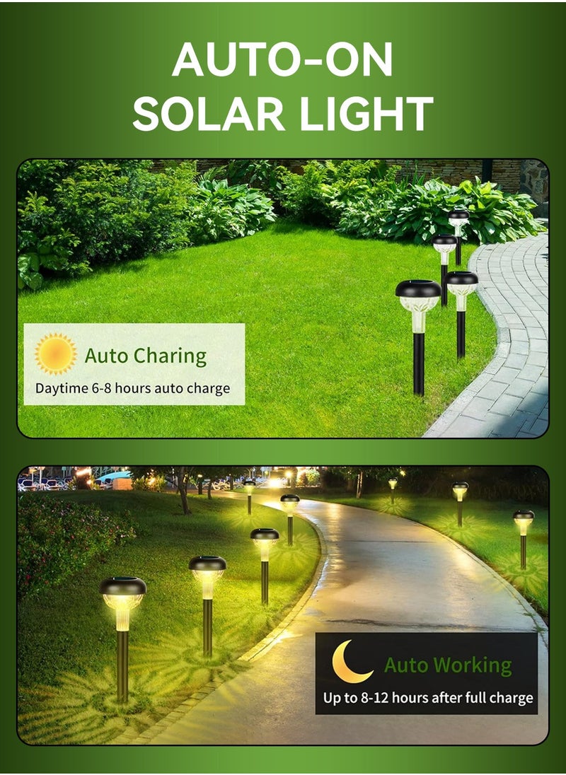 LEOKOR 6 Pack Solar Outdoor Lights LED Solar Powered Garden Lights IP65 Waterproof Solar Pathway Lights Warm White  - Image 3