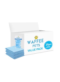 Waffee Waffee Disposable Changing Mat 20 + Pack of 1 Refill BLUE (3 Rolls) 60 Nappy Bags  - Image 1