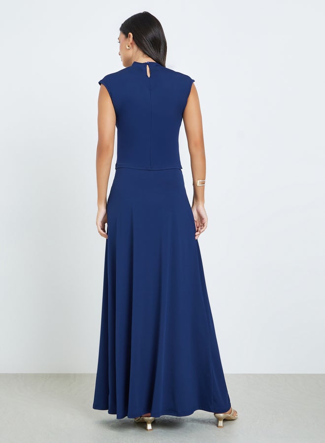 Styli Navy Knit Sleeveless Top and Maxi Skirt Co-Ords - Image 5
