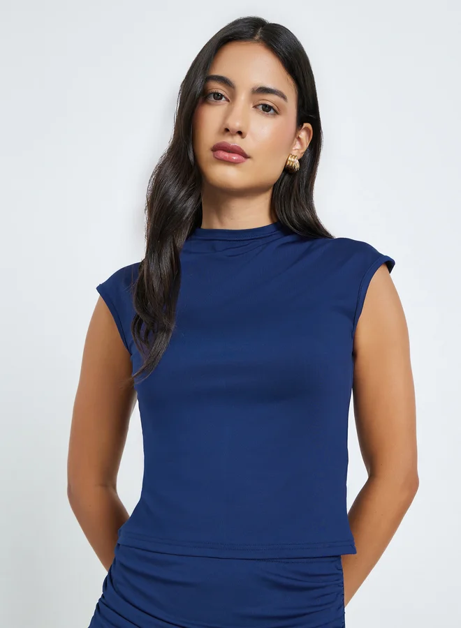 ستايلي Navy Knit Sleeveless Top and Maxi Skirt Co-Ords