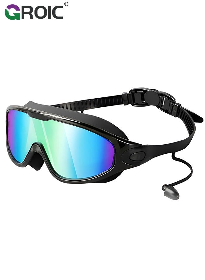 GROIC Swimming Goggles Adult Racing Wide Vision Leak-proof UV Protection Waterproof  Anti-fog for Unisex-Adult Swim Races Goggles Professional Swim Goggles Clear Vision Underwater with Earplugs - Image 1