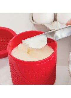 Talisman Designs Talisman Designs Bacon Bin Grease Strainer & Collector | Family Friendly Kitchen Tools | Fun & Functional Silicone Grease Container | Holds up to 1 Cup | Red  - Image 2