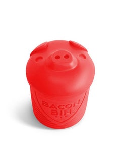 Talisman Designs Talisman Designs Bacon Bin Grease Strainer & Collector | Family Friendly Kitchen Tools | Fun & Functional Silicone Grease Container | Holds up to 1 Cup | Red  - Image 1